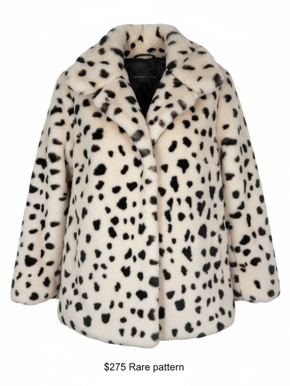 Dalmatian-Print Teddy Jacket in Cream & Black